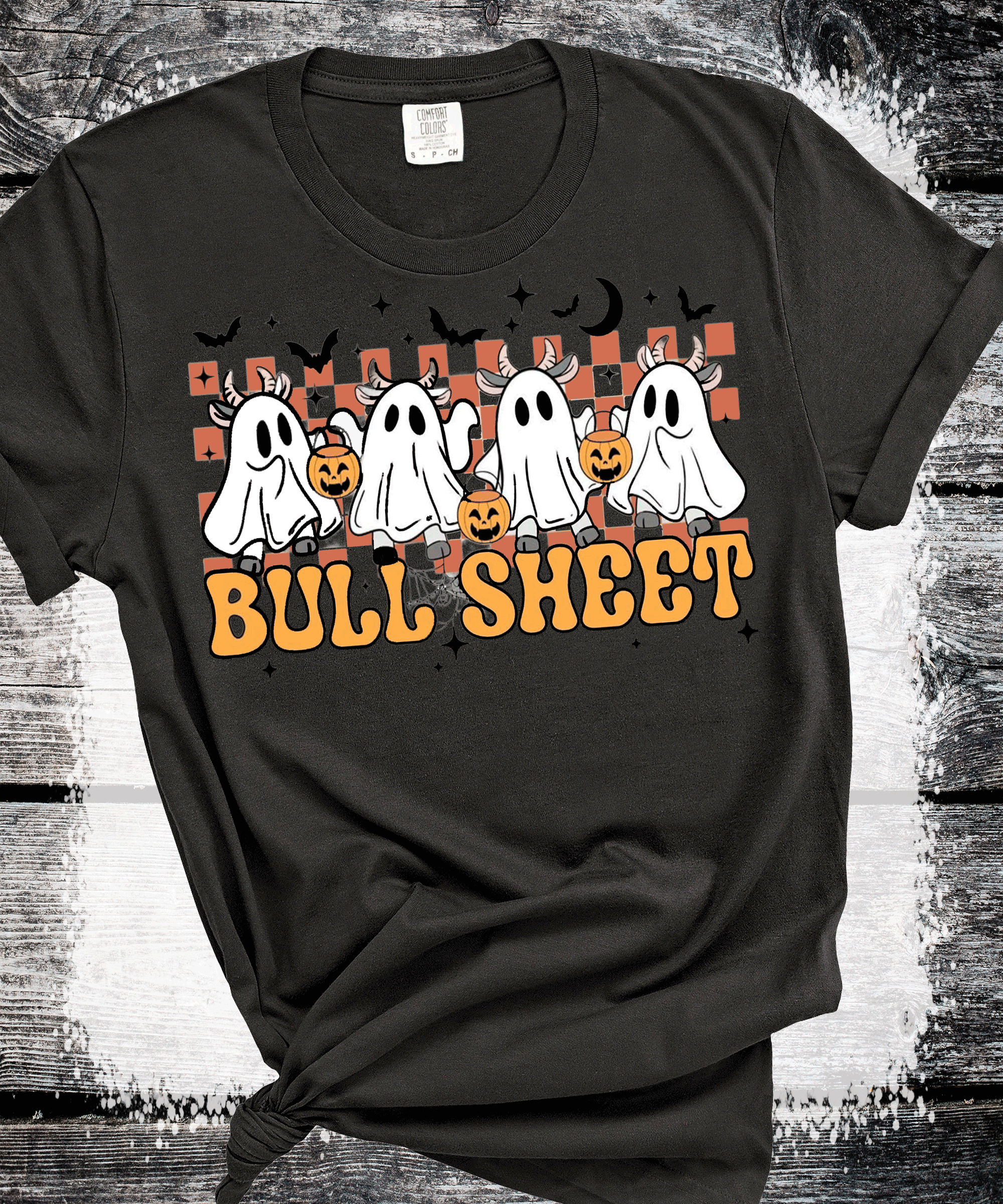 BOO Ghost Bulls Sheet Farmlife Halloween Comfort Colors