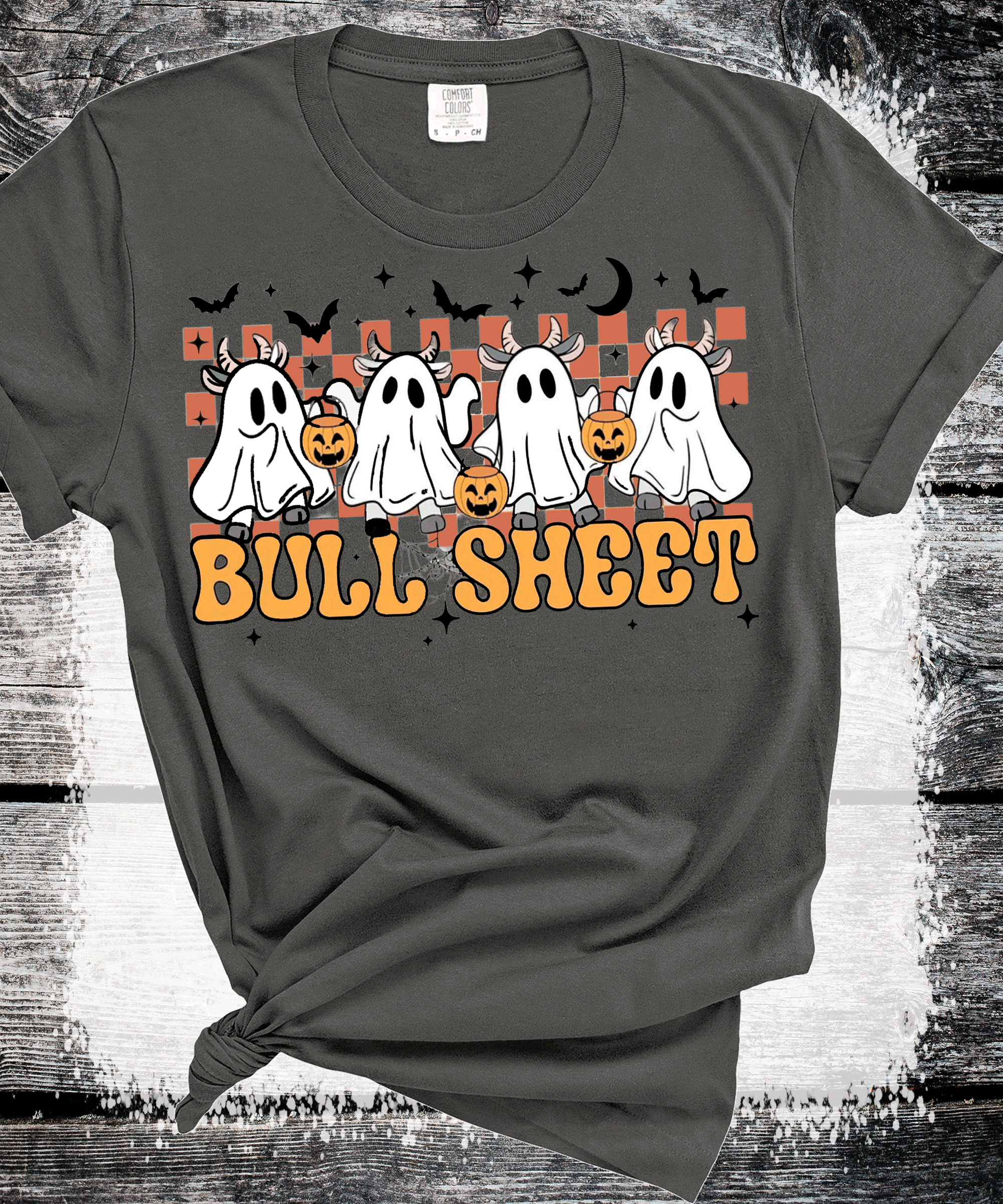 BOO Ghost Bulls Sheet Farmlife Halloween Comfort Colors