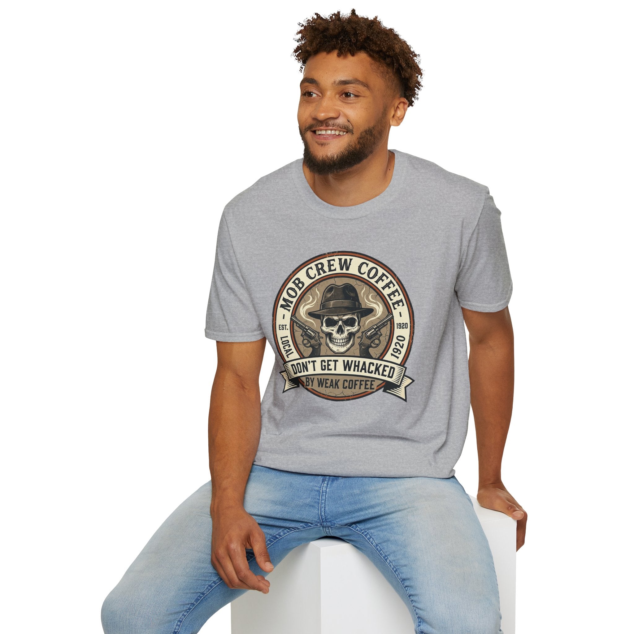 Mob Crew Don’t Get Whacked by Weak Coffee T-Shirt - Vintage Skull Roast Tee