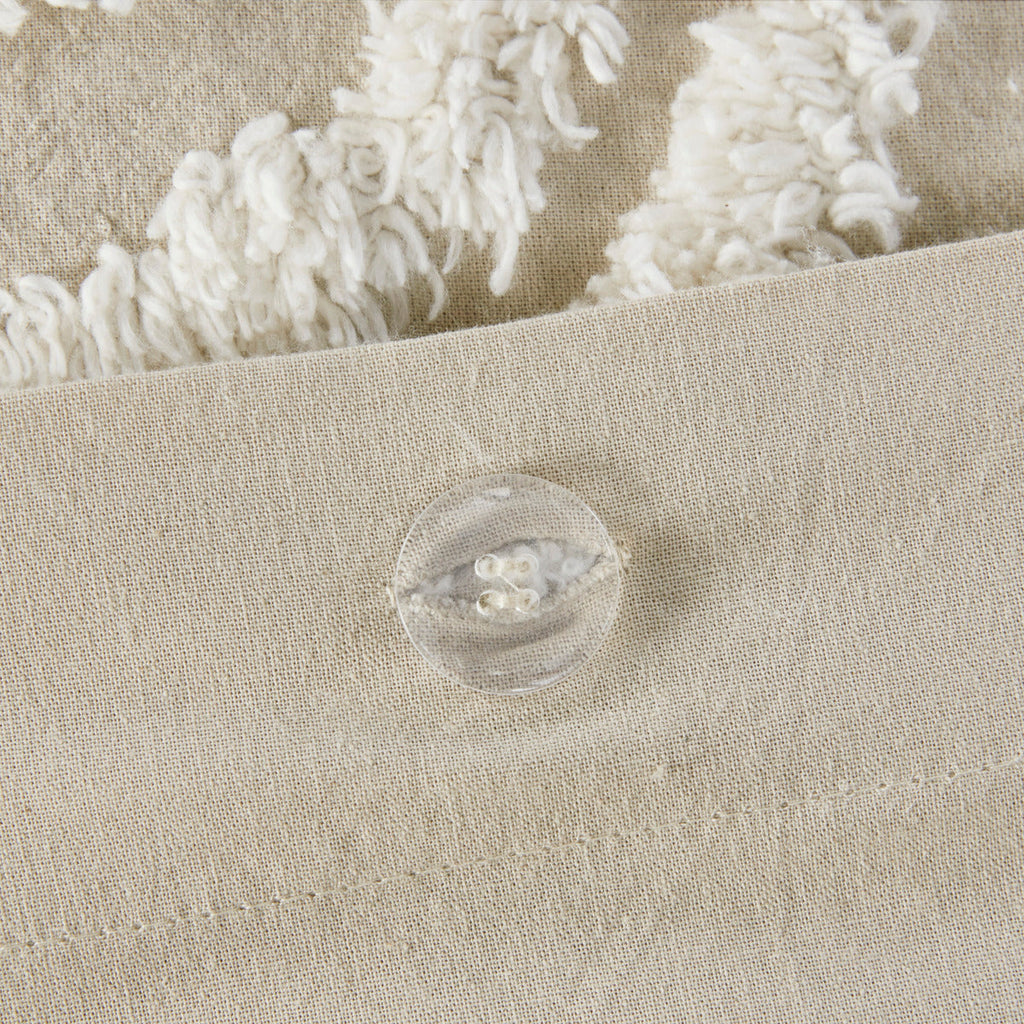 Full/Queen 3 Piece Tufted Cotton Duvet Cover Set