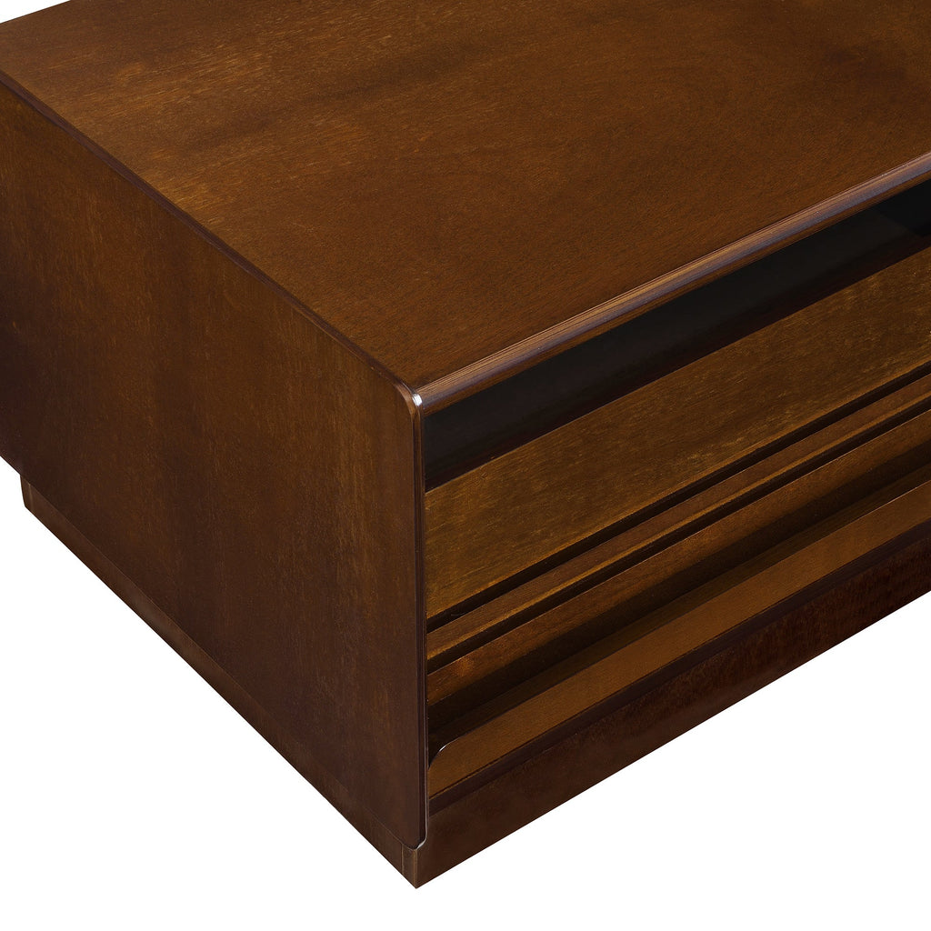 Modern Rectangle Coffee Table with 4 Drawers and 2 Display Shelves