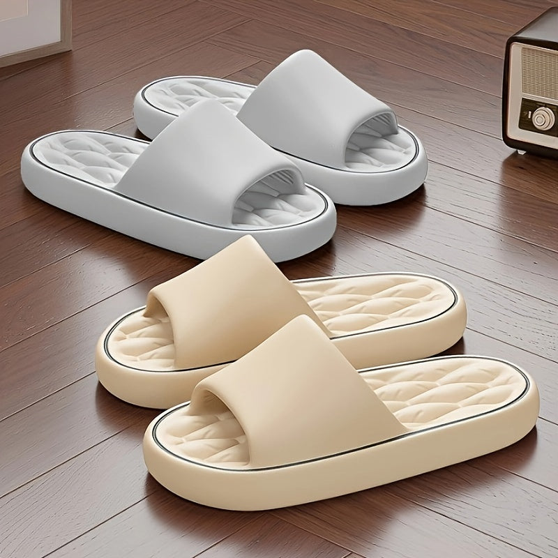 1pc Men'S for home Anti-Slip Slippers Thick Sole Silent Bathroom Shower Soft Elastic Cushioning Slippers Comfortable For Home/Wear Out Non-Stuffy.