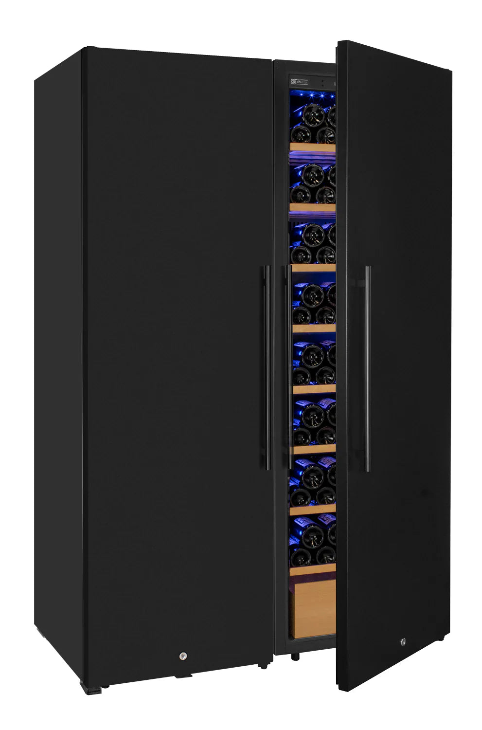 Allavino 76.5" Tall Side-by-Side Wine Vault with Solid Black Doors