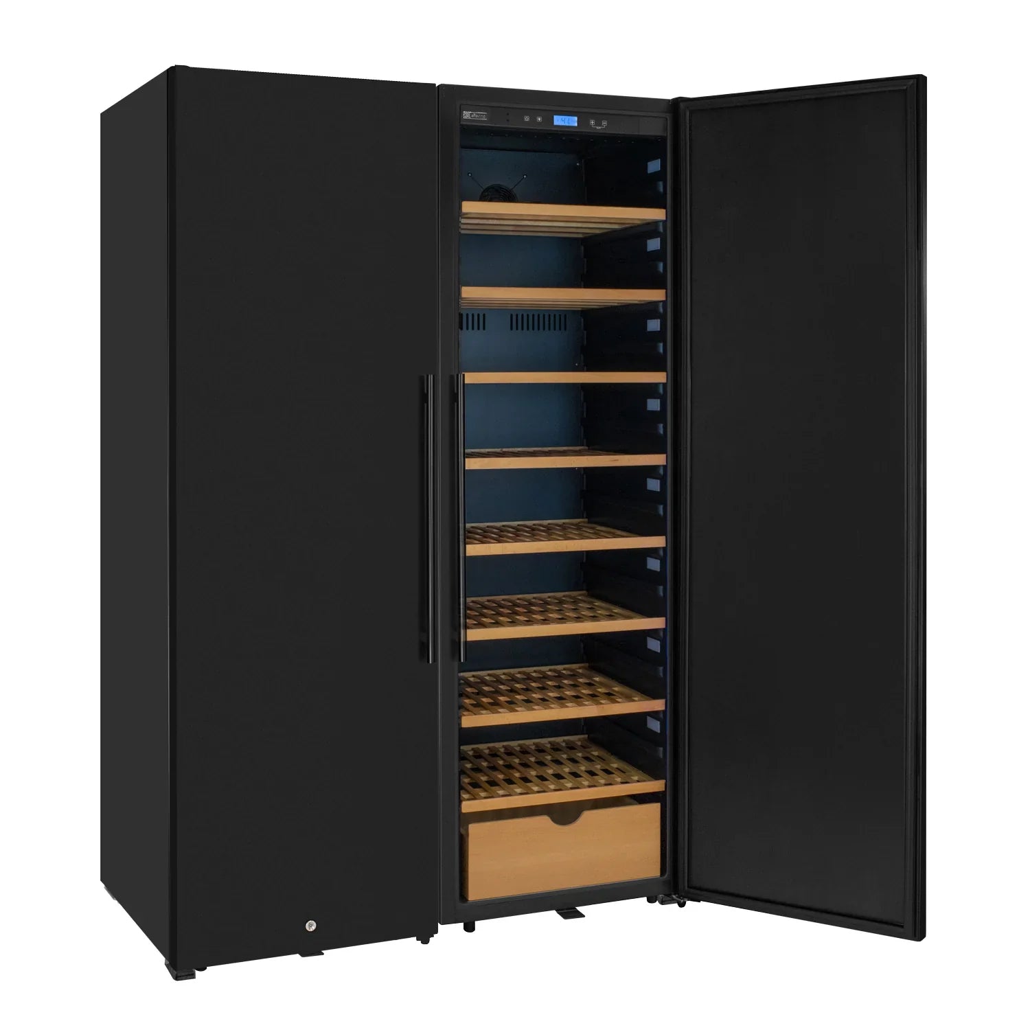 Allavino 76.5" Tall Side-by-Side Wine Vault with Solid Black Doors