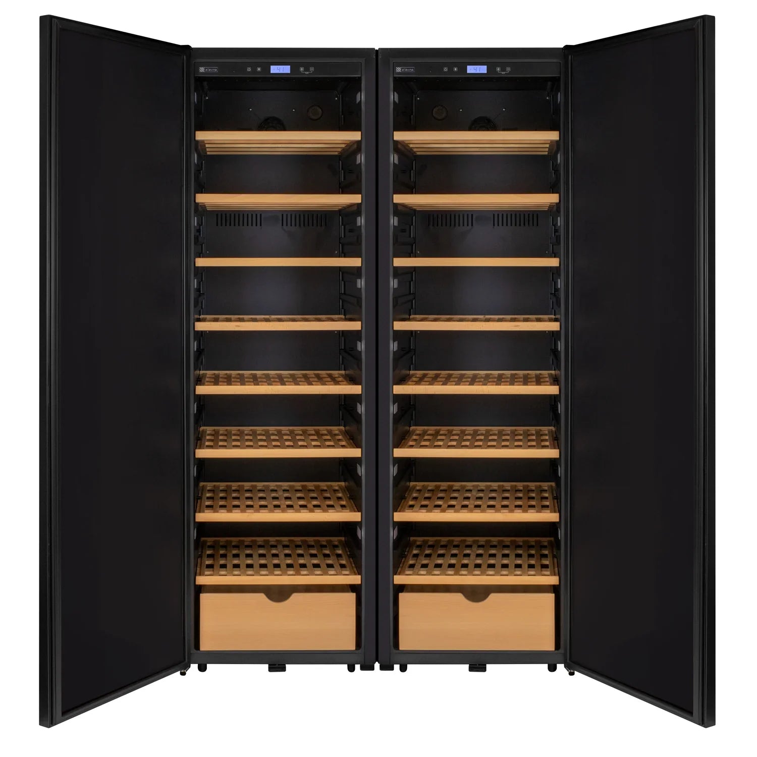 Allavino 76.5" Tall Side-by-Side Wine Vault with Solid Black Doors