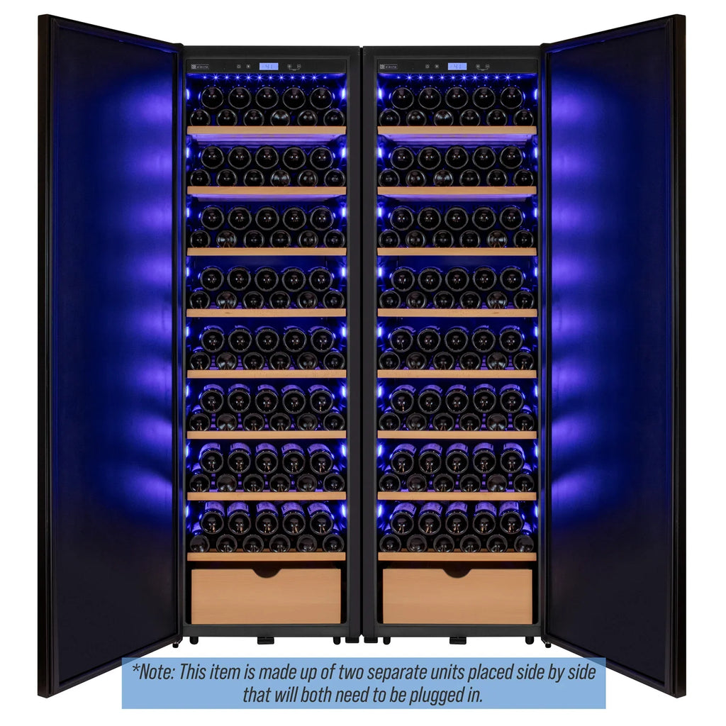 Allavino 76.5" Tall Side-by-Side Wine Vault with Solid Black Doors