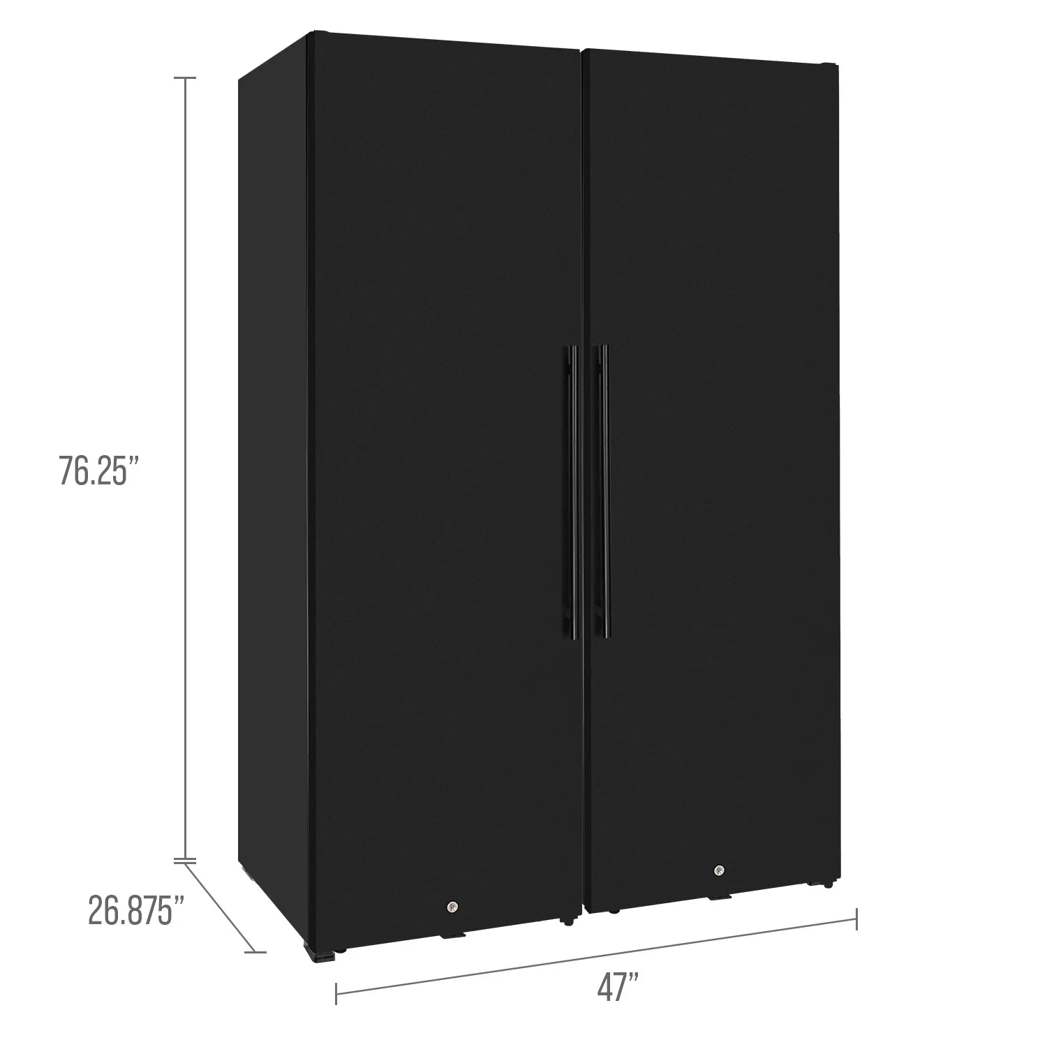 Allavino 76.5" Tall Side-by-Side Wine Vault with Solid Black Doors