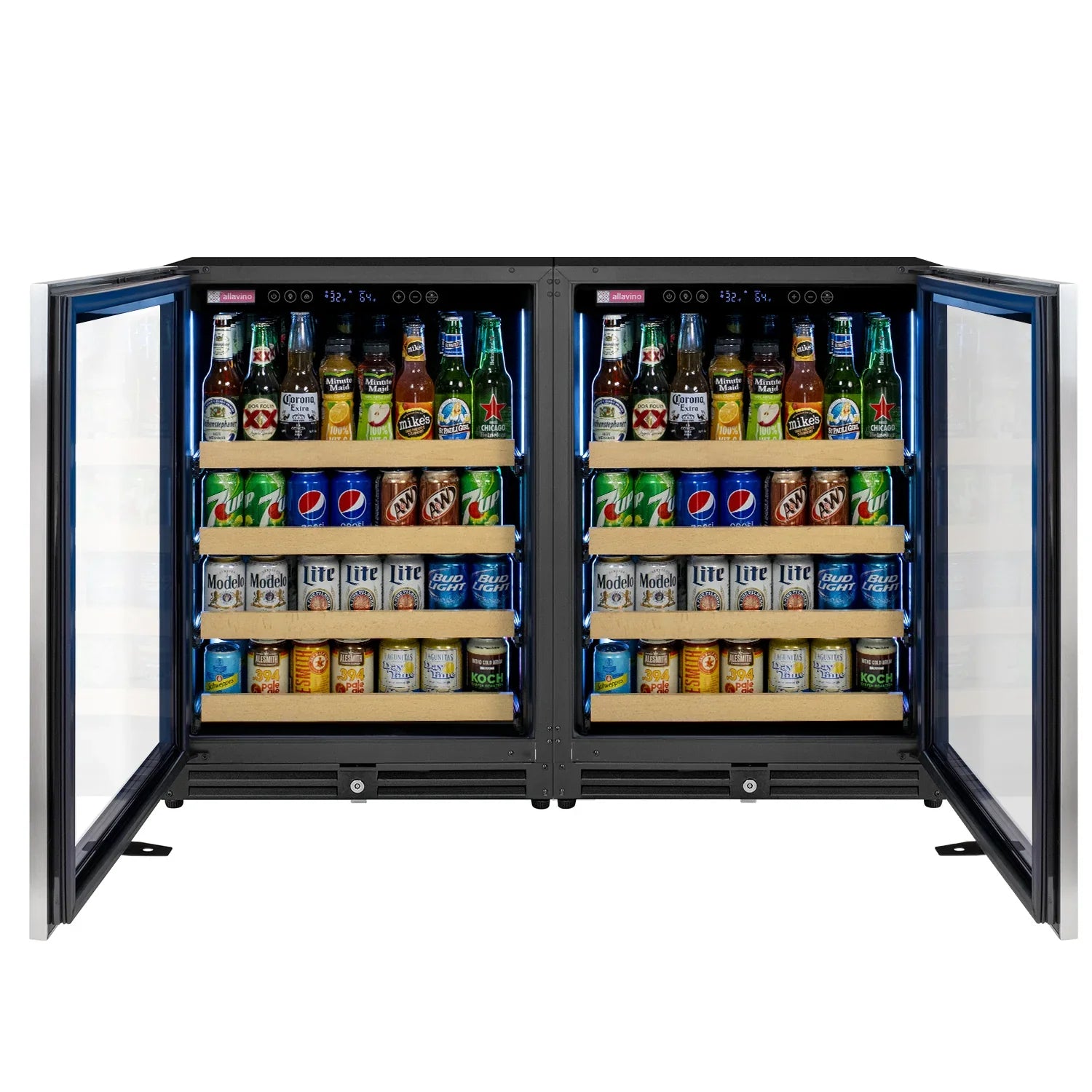Allavino Reserva Series Stainless Steel Side-by-Side Beverage Center