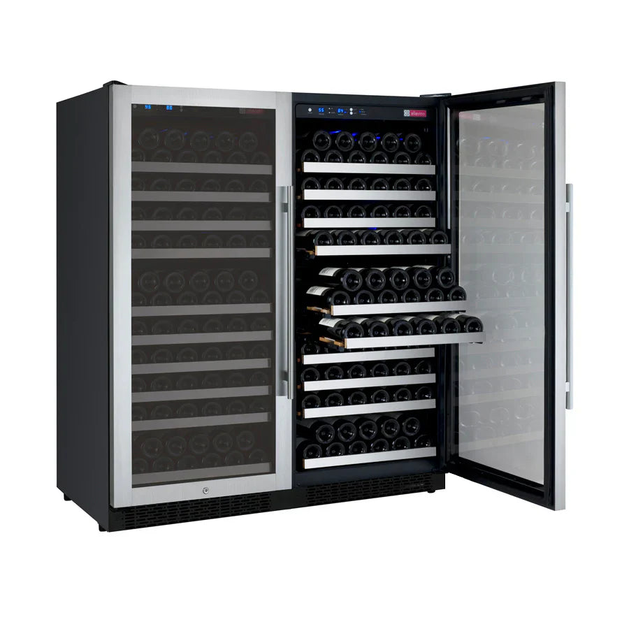 Allavino 47" Wide FlexCount II Tru-Vino 256 Bottle Stainless Steel Side-by-Side Wine Refrigerator
