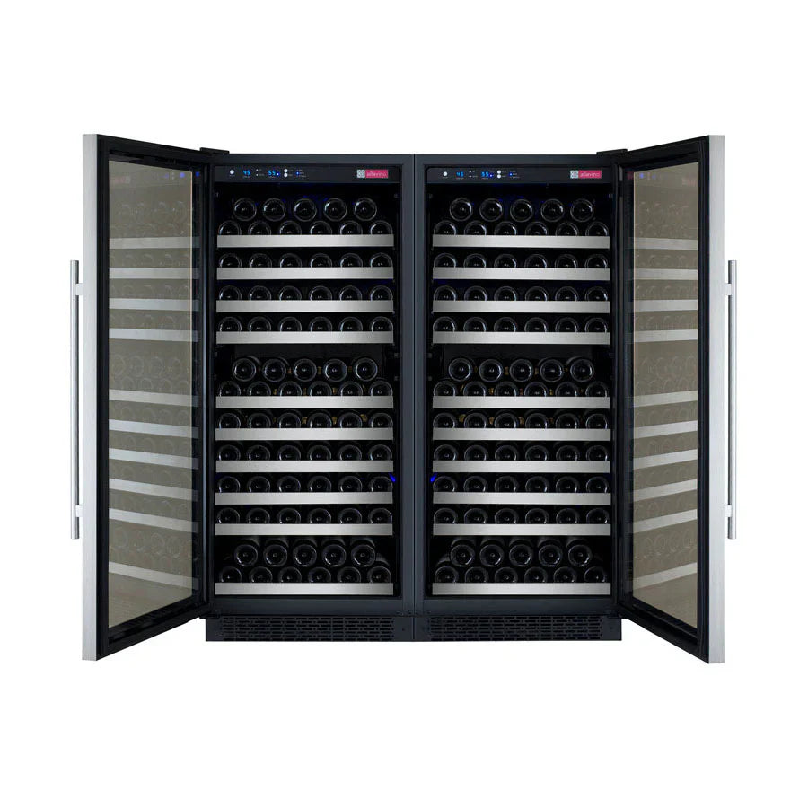 Allavino 47" Wide FlexCount II Tru-Vino 256 Bottle Stainless Steel Side-by-Side Wine Refrigerator