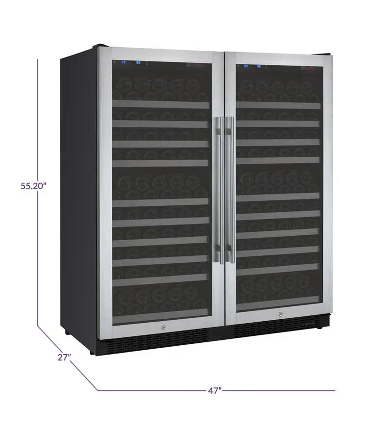 Allavino 47" Wide FlexCount II Tru-Vino 256 Bottle Stainless Steel Side-by-Side Wine Refrigerator