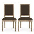 French Country Style Dining Chair with Upholstered Seating and Fluted Legs