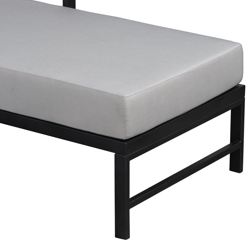 U_style Outdoor L-Shaped Sofa with Iron Frame and Ultra-Thick Cushions