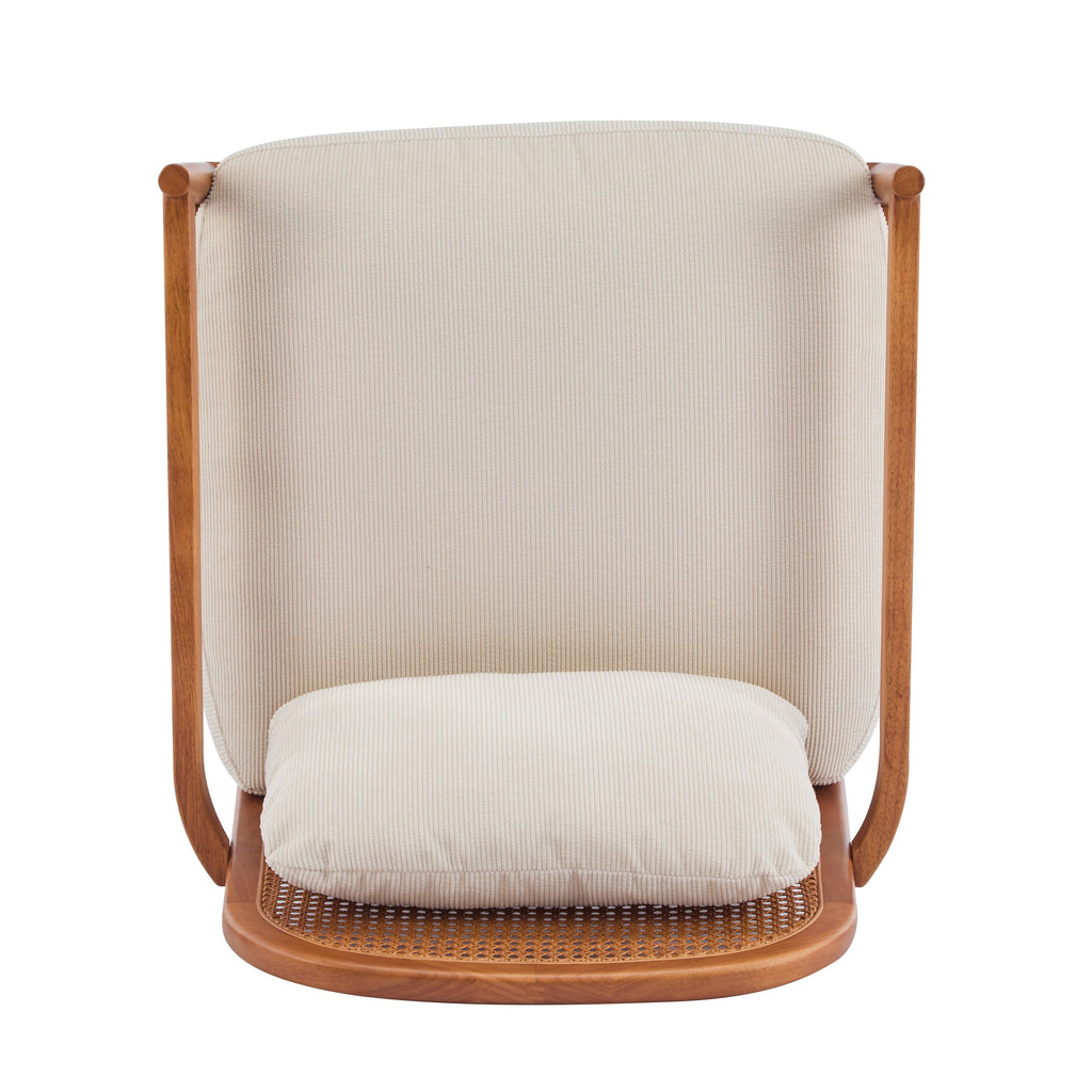 Elliston Rattan Backrest Solid Wood Accent Chair with Cushions - Set of 2