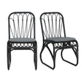 Outdoor Wicker Dining Chairs with Washable Cushion (Set of 2)