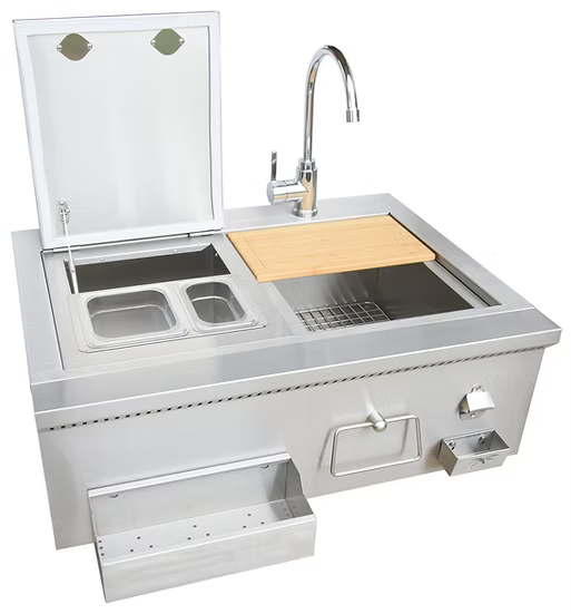 30" Built-In Bartender Cocktail Station With Sink Bottle Opener and Ice Chest