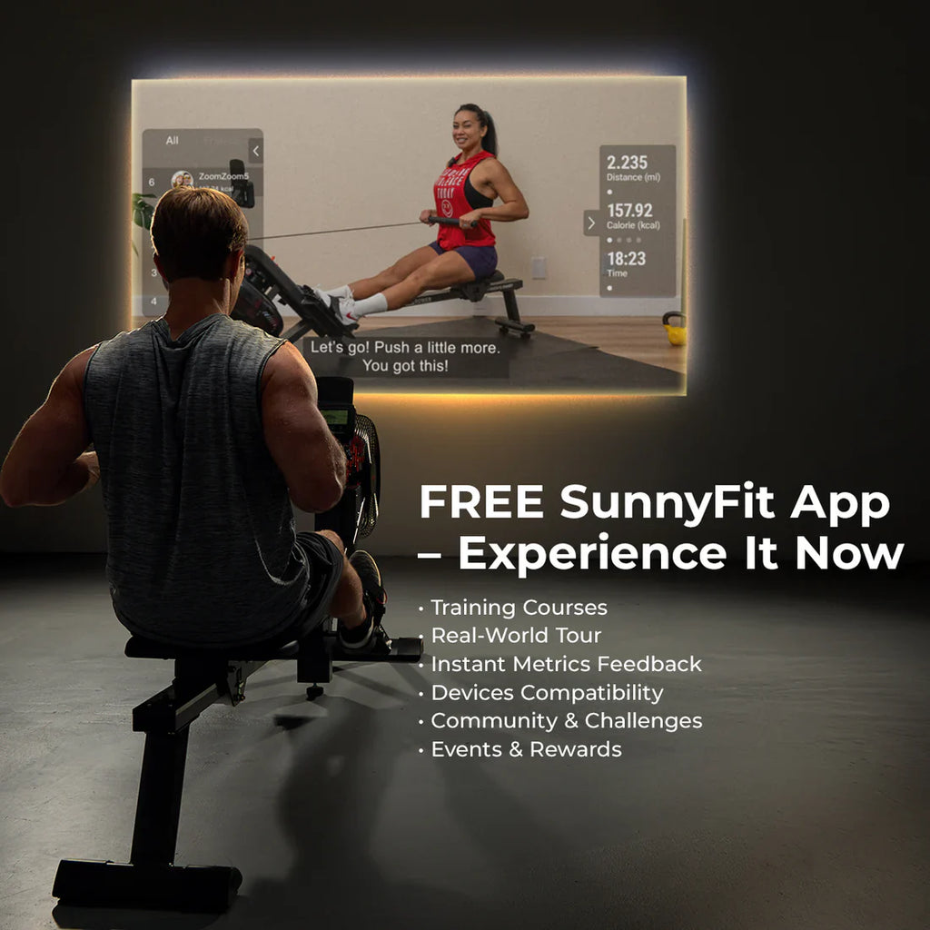 Air and Magnetic Resistance Exercise Rowing Machine by Sunny Health & Fitness