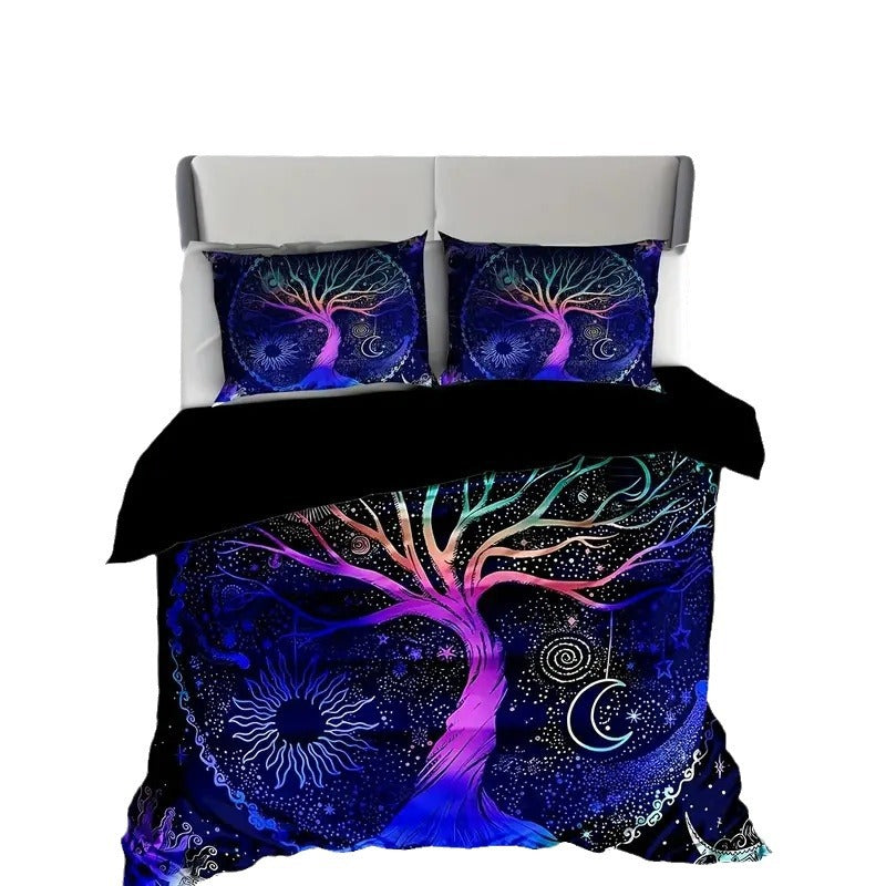 Tree Of Life Sun And Moon 3D Digital-Print Bedding
