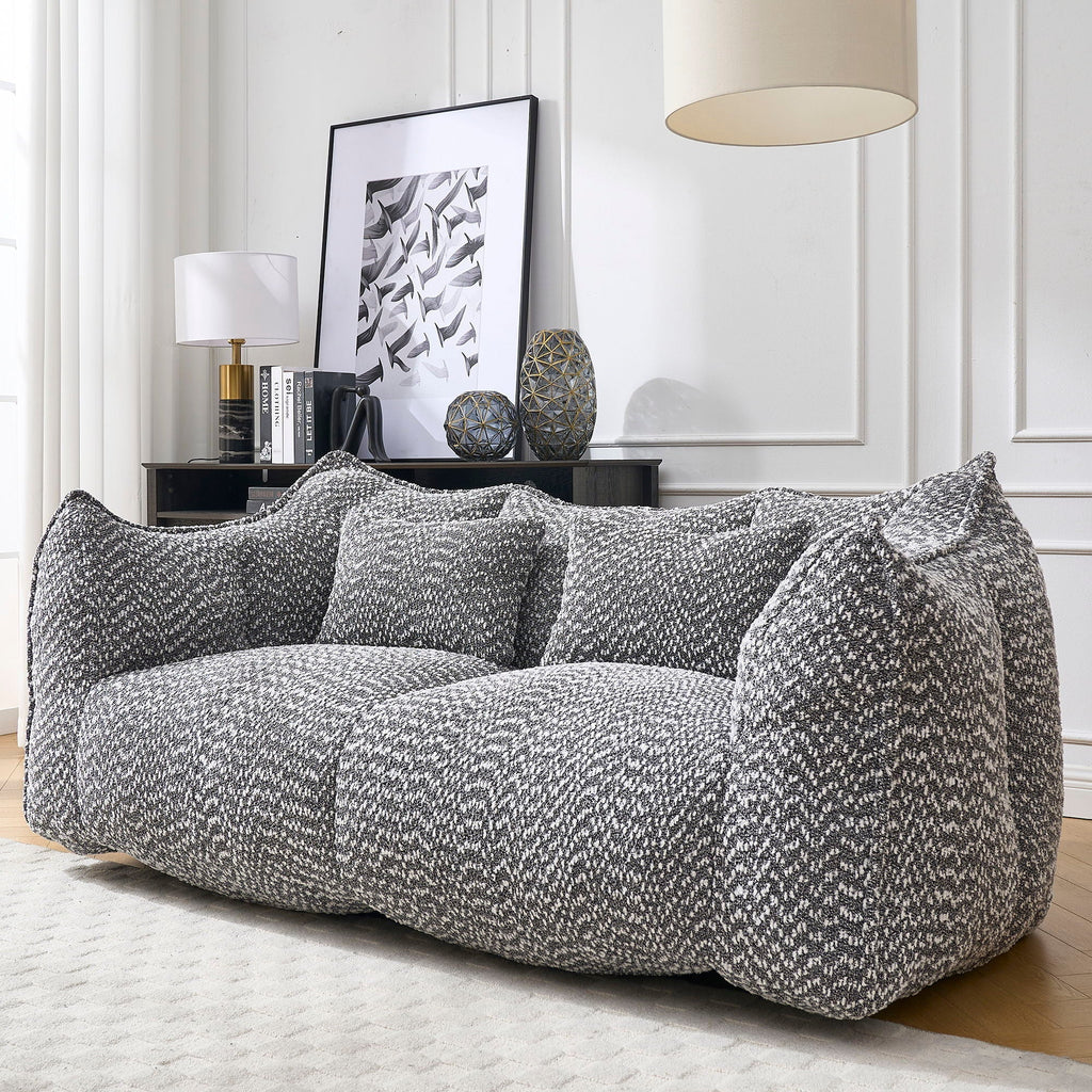 Comfortable Dual Beanbag Chair With High Resilience Foam Core For 2 People