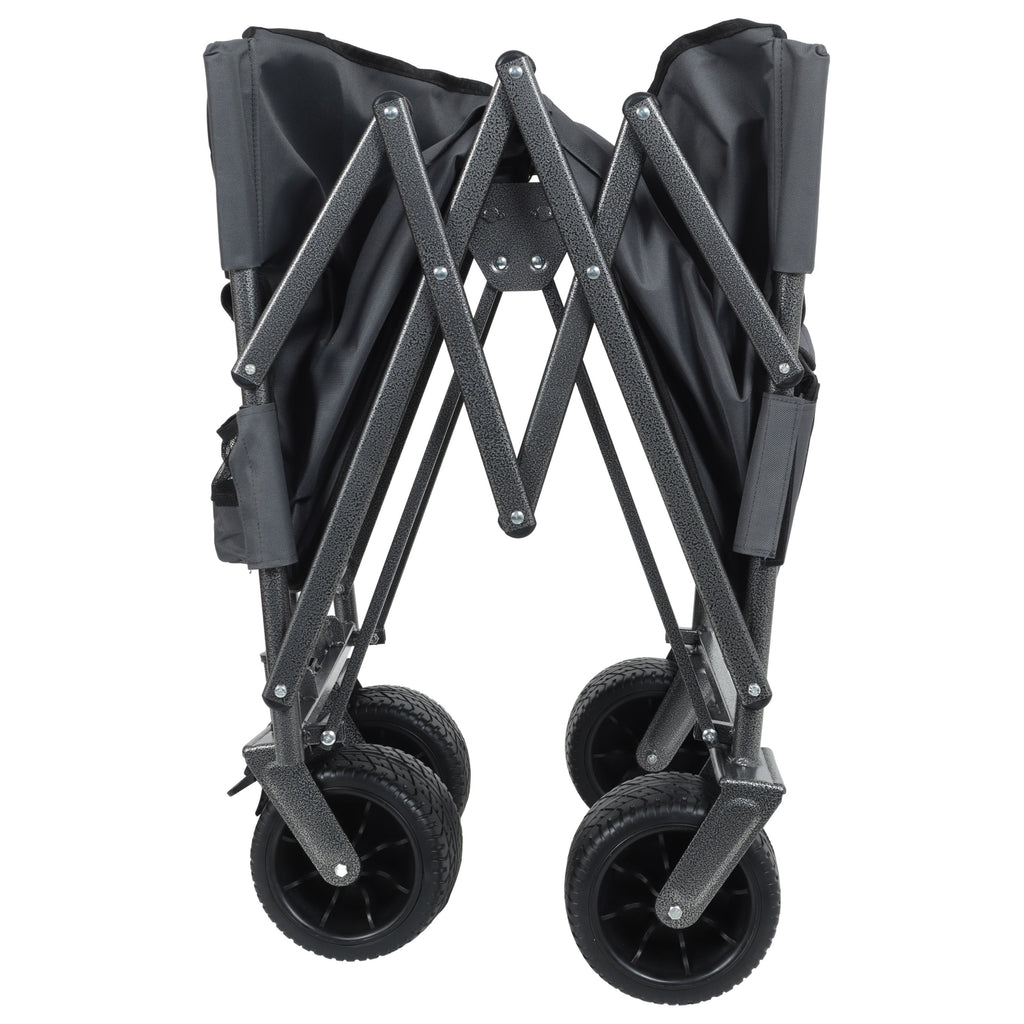 3-in-1 Convertible Folding Wagon Cart with Bench Seat & Storage
