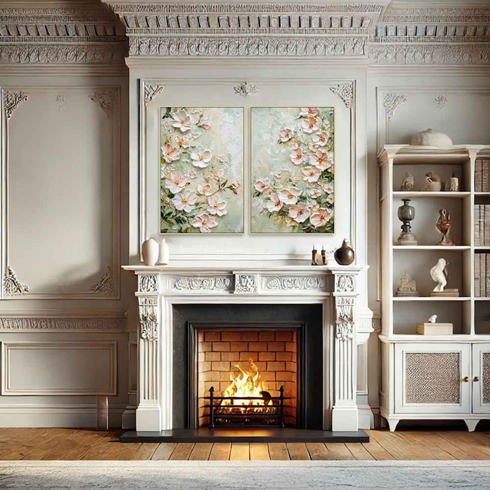 Handmade Oil Painting Canvas Wall Art Decoration 3D Texture Flowers Modern Abstract For Home Room Decor Internet Celebrity Style Rolled Frameless Unstretched Painting