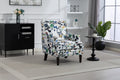 Upholstered Accent Chair, Vintage Armchair with Linen Fabric and Nailhead Trim