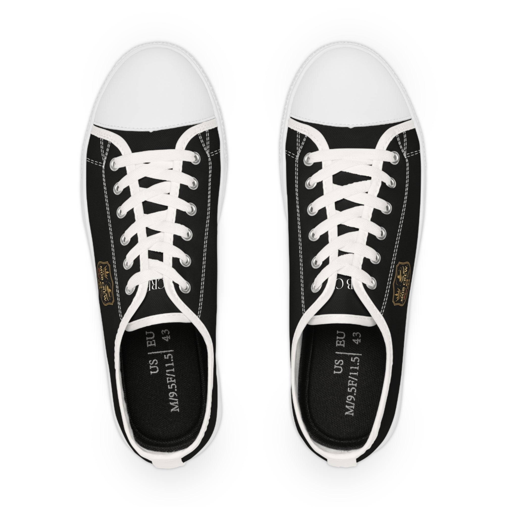 Mob Crew Classic Black Low Top Sneakers Men’s Casual Canvas Shoes