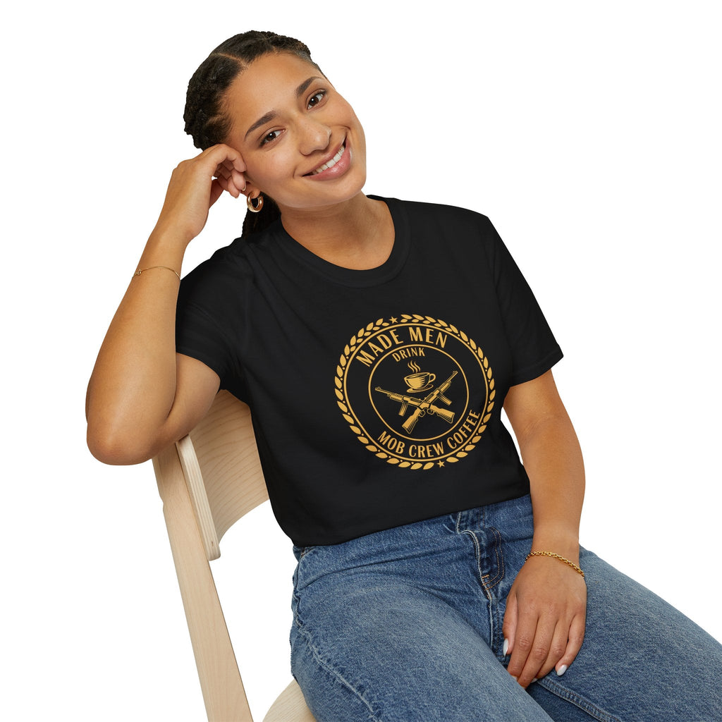 Mob Crew Made Men Drink Mob Crew Coffee T-Shirt - Perfect for Coffee Lovers