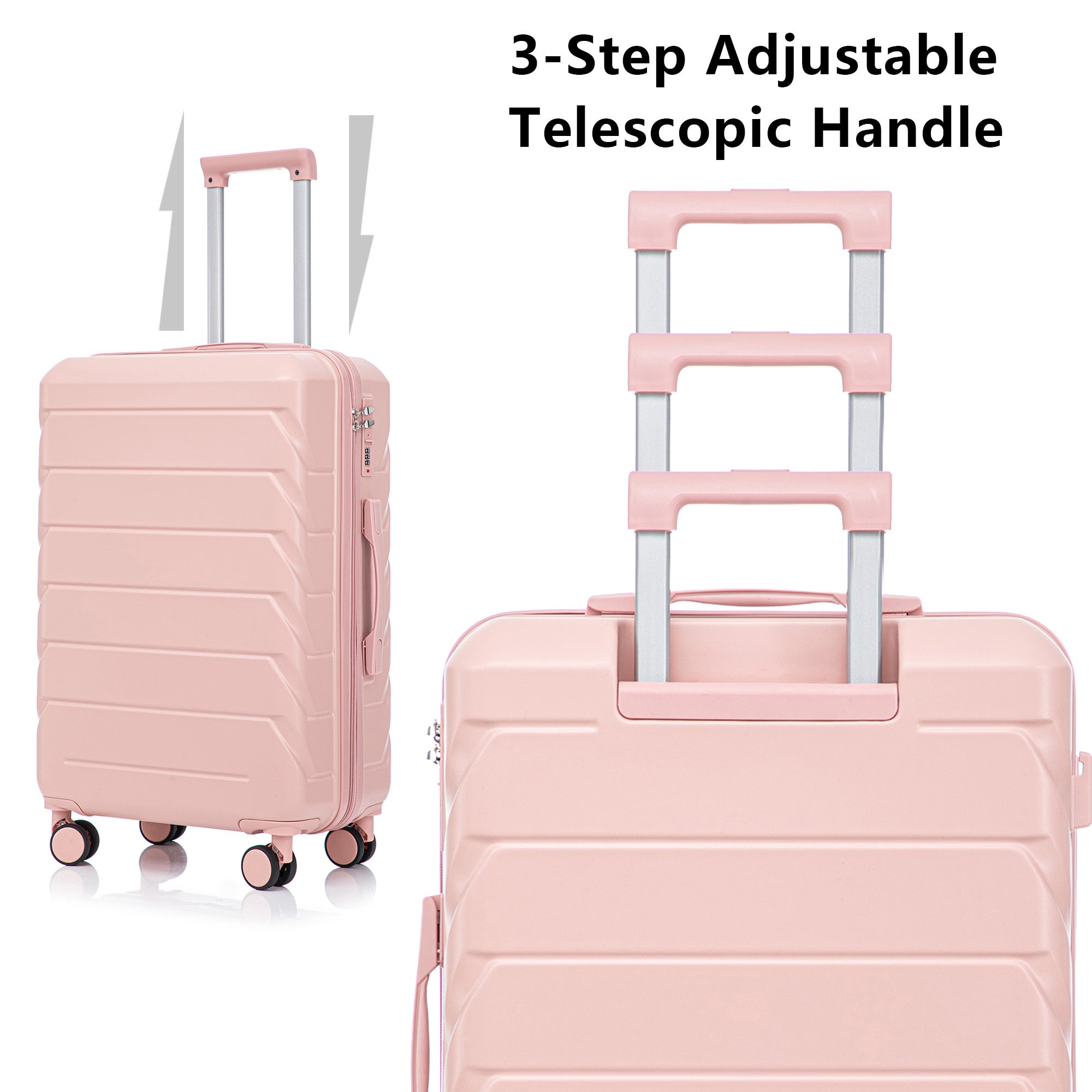 Set 3PCs 20'/24'/28' ABS Spinner Wheel Luggage - Pink