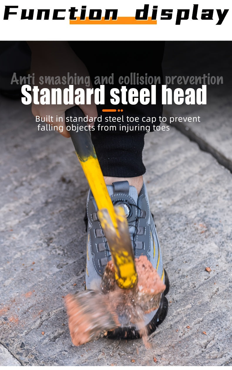 Buttoned Anti-Crush, Anti-Puncture, Comfortable, Breathable And Protective Safety Shoes