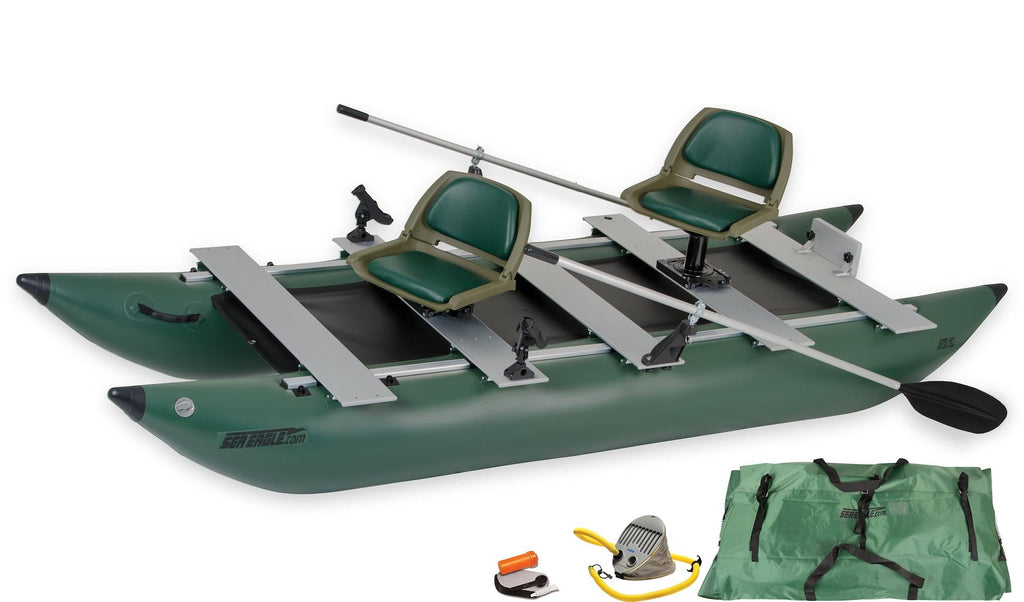 Sea Eagle Green 375FC FoldCat Inflatable Pontoon Fishing Boat