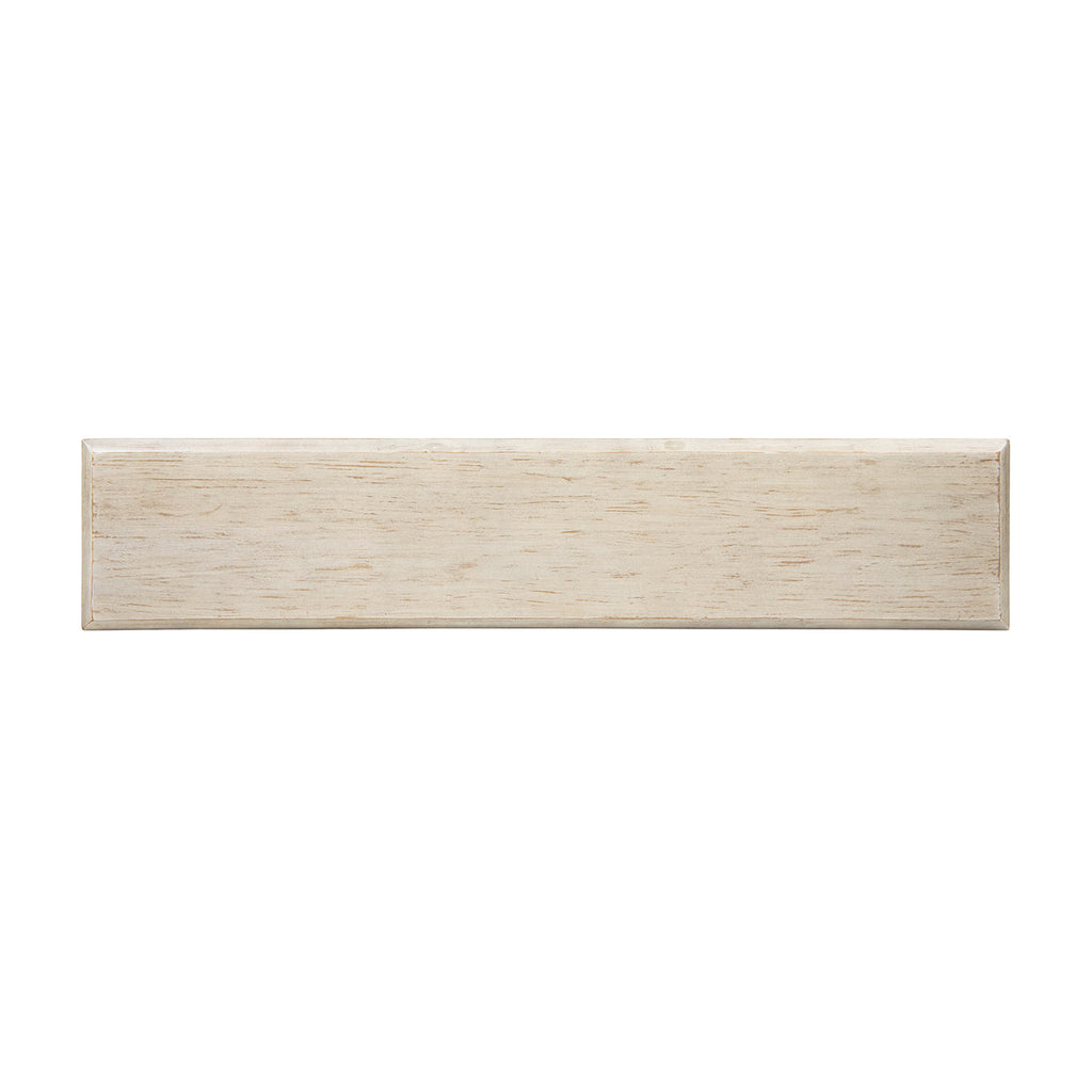 Veda 63' Reclaimed Wood Stacked Geometric Waterfall Console Table, Whitewashed Natural Reclaimed Pine Wood