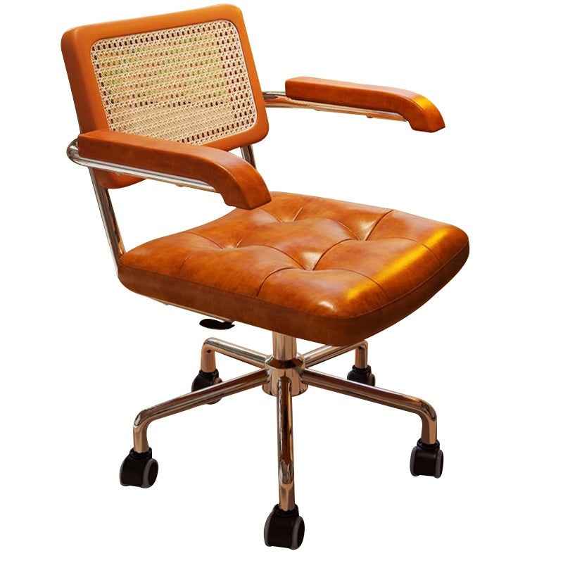 Wicker Computer Chair A Comfortable Height-adjustable Swivel Chair
