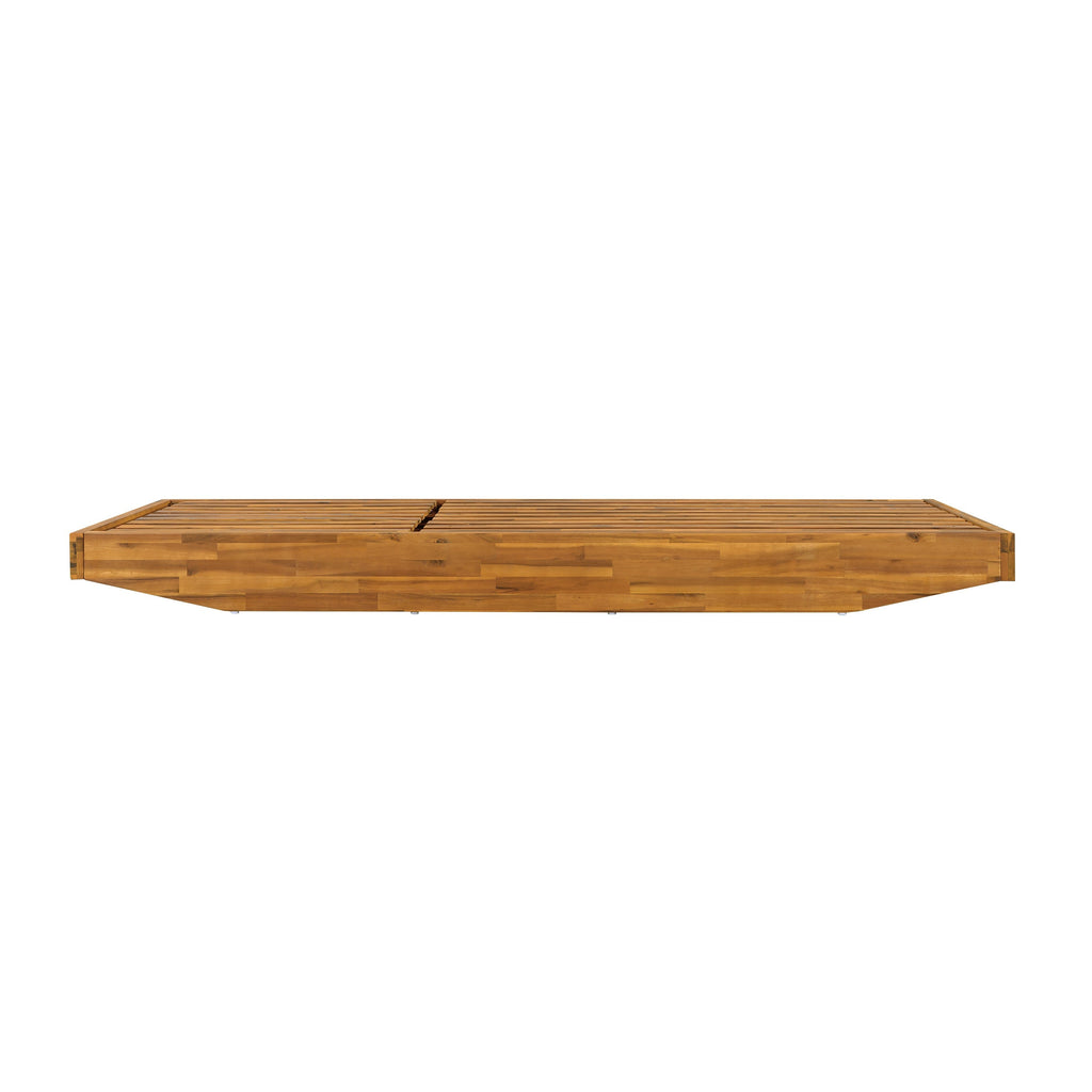 Acacia Wood Chaise Lounge with Cushion