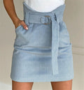 Corduroy lace-up skirt with hips