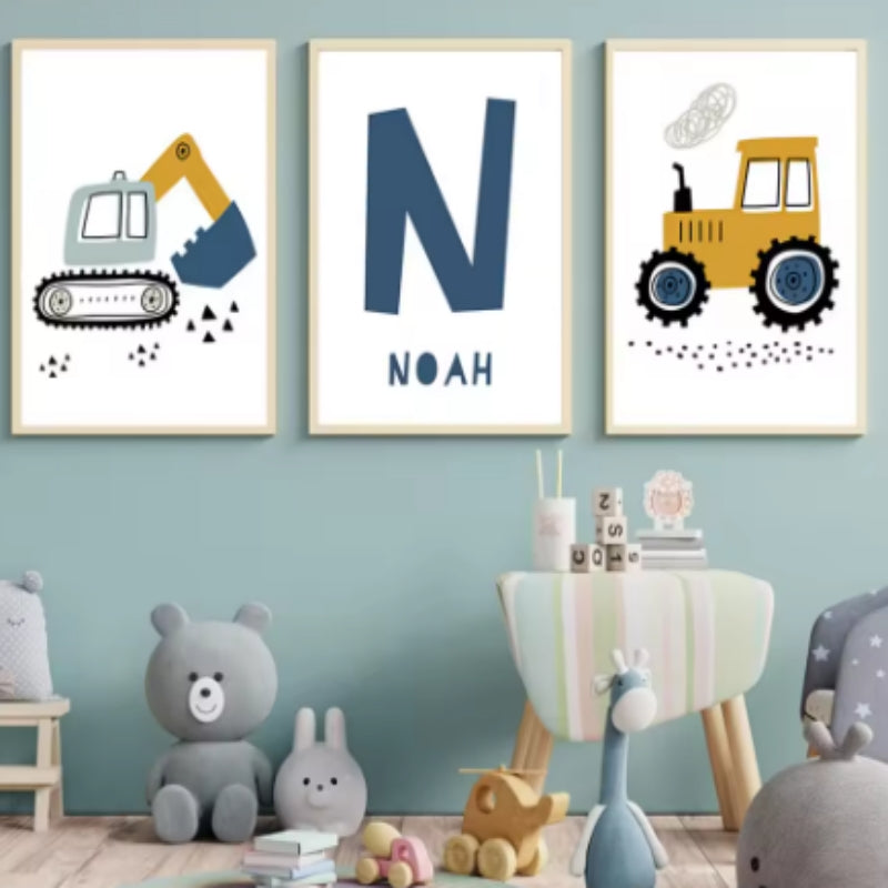 Excavator Canvas Art Poster Decoration Painting