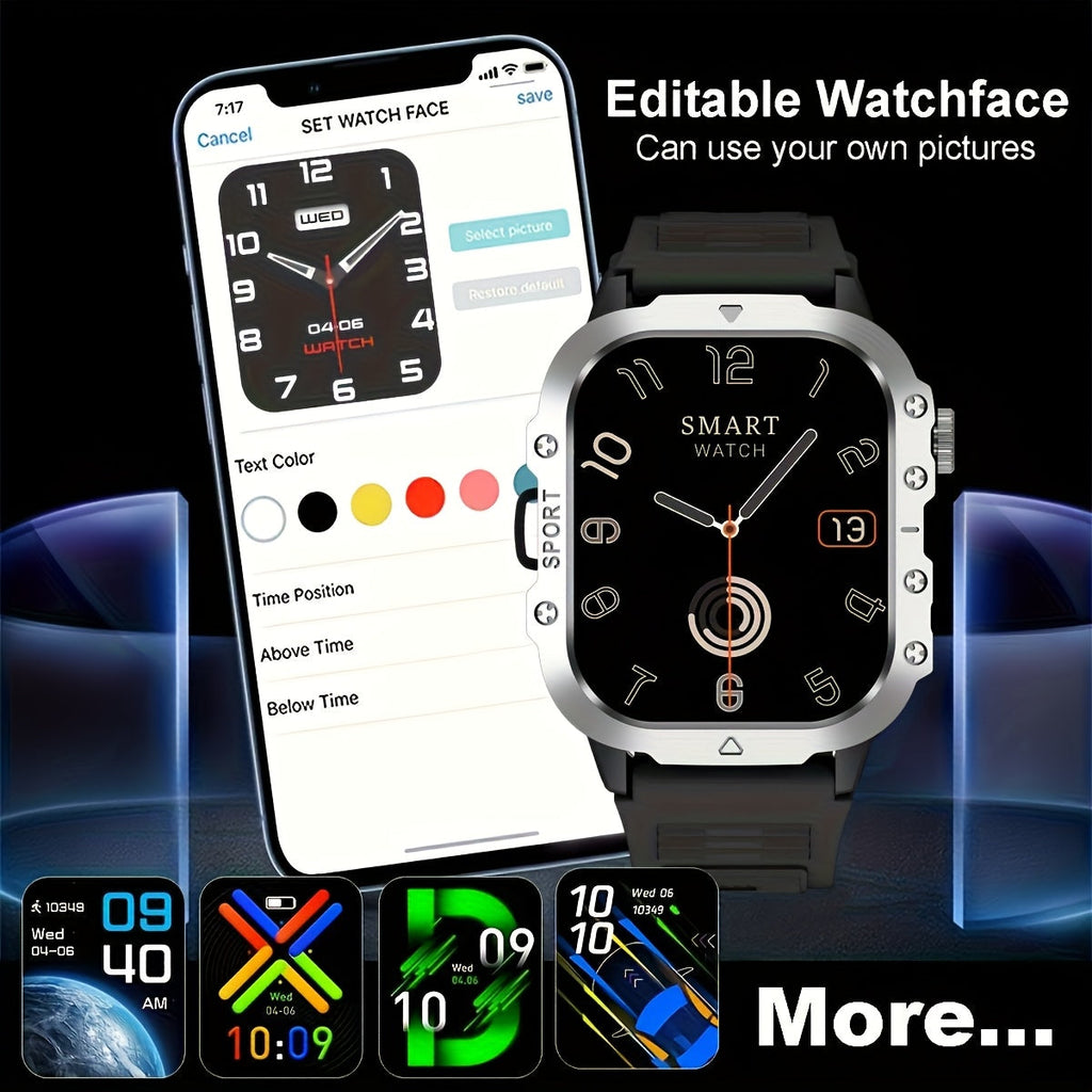 New Smart Watch with 2.01-inch Large Screen, LED Flashlight, Outdoor Sports Watch, Fitness Tracker Compatible with Android and iPhone, Halloween, Suitable for Men or Women, Versatile for Various Scenarios, Perfect Holiday Gif