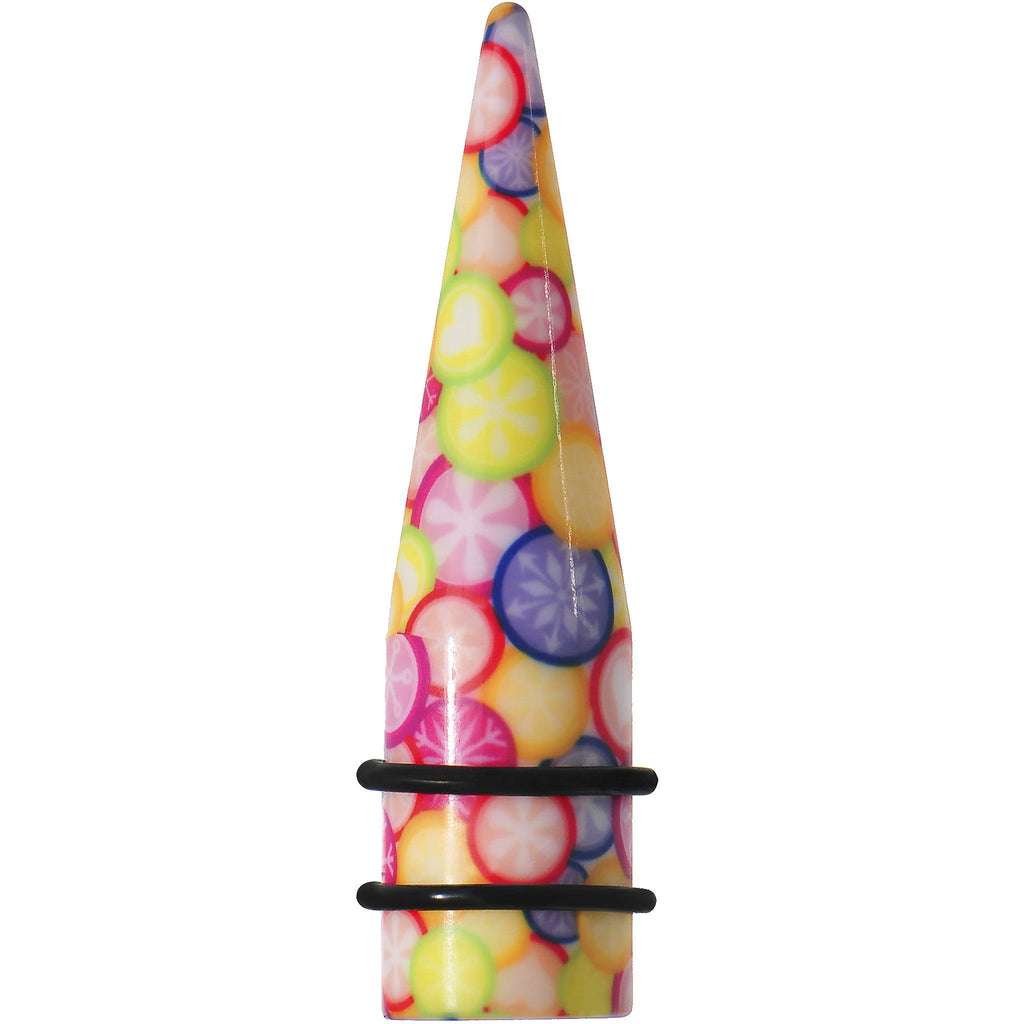 5/8 Groovy Retro Flower Acrylic Taper