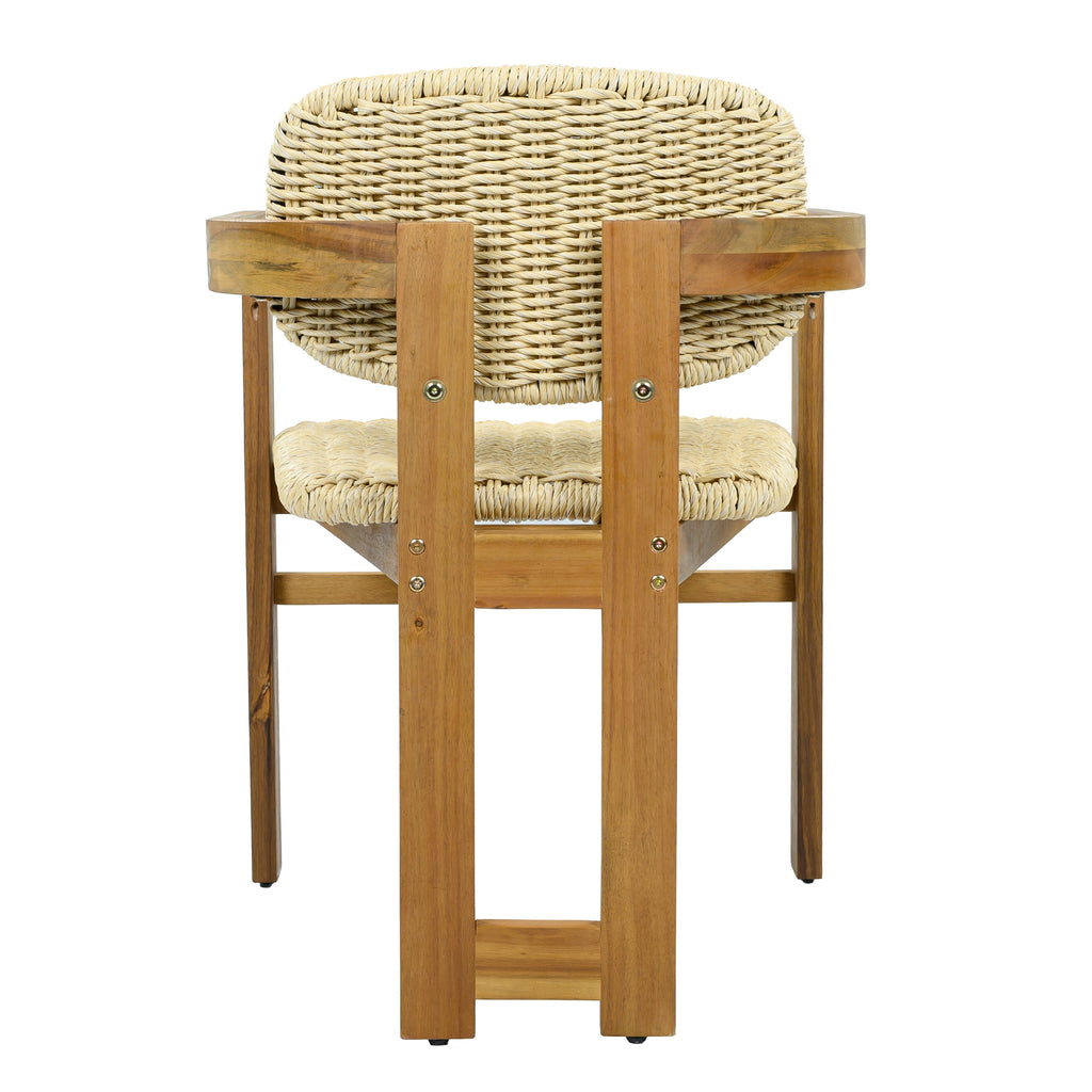 Outdoor Woven Rattan Chair Set Two Accent Chairs