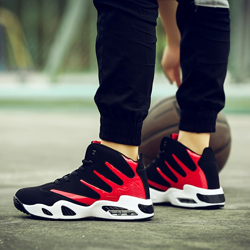 Professional Basketball Shoes for Men, Comfortable High-top Breathable Non-slip Shock Absorbing Lace-up Cushion Sneakers for Training, Running And Stepping