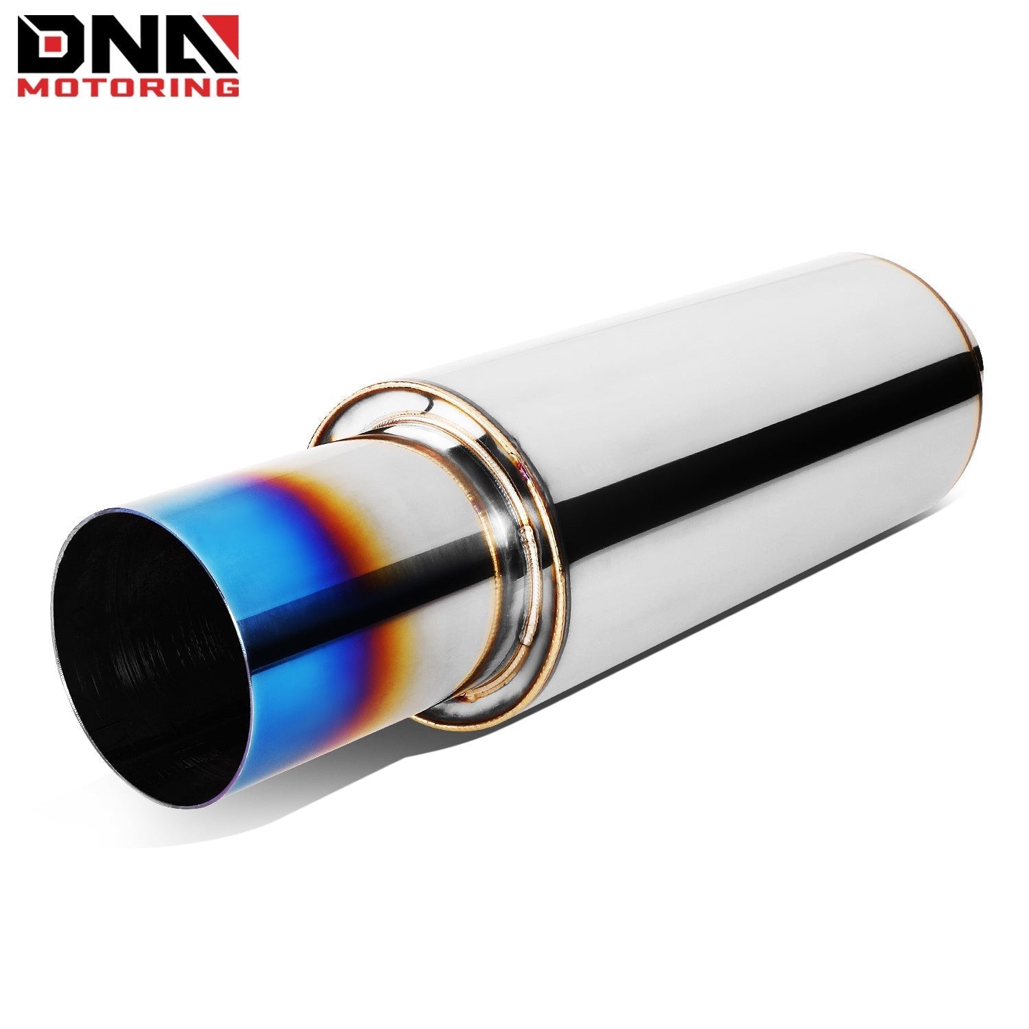 DNA MOTORING Stainless Steel Straight-Through Exhaust Muffler