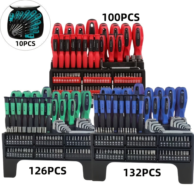 10/100/126/132pcs Magnetic Precision Screwdriver Set with Insulated Tips & Plastic Case - Professional Electronics Repair Kit Suitable for Electronics, Smartphones, Devices, Auto Repair, DIY - Ideal for Daily Use & Holiday Gi