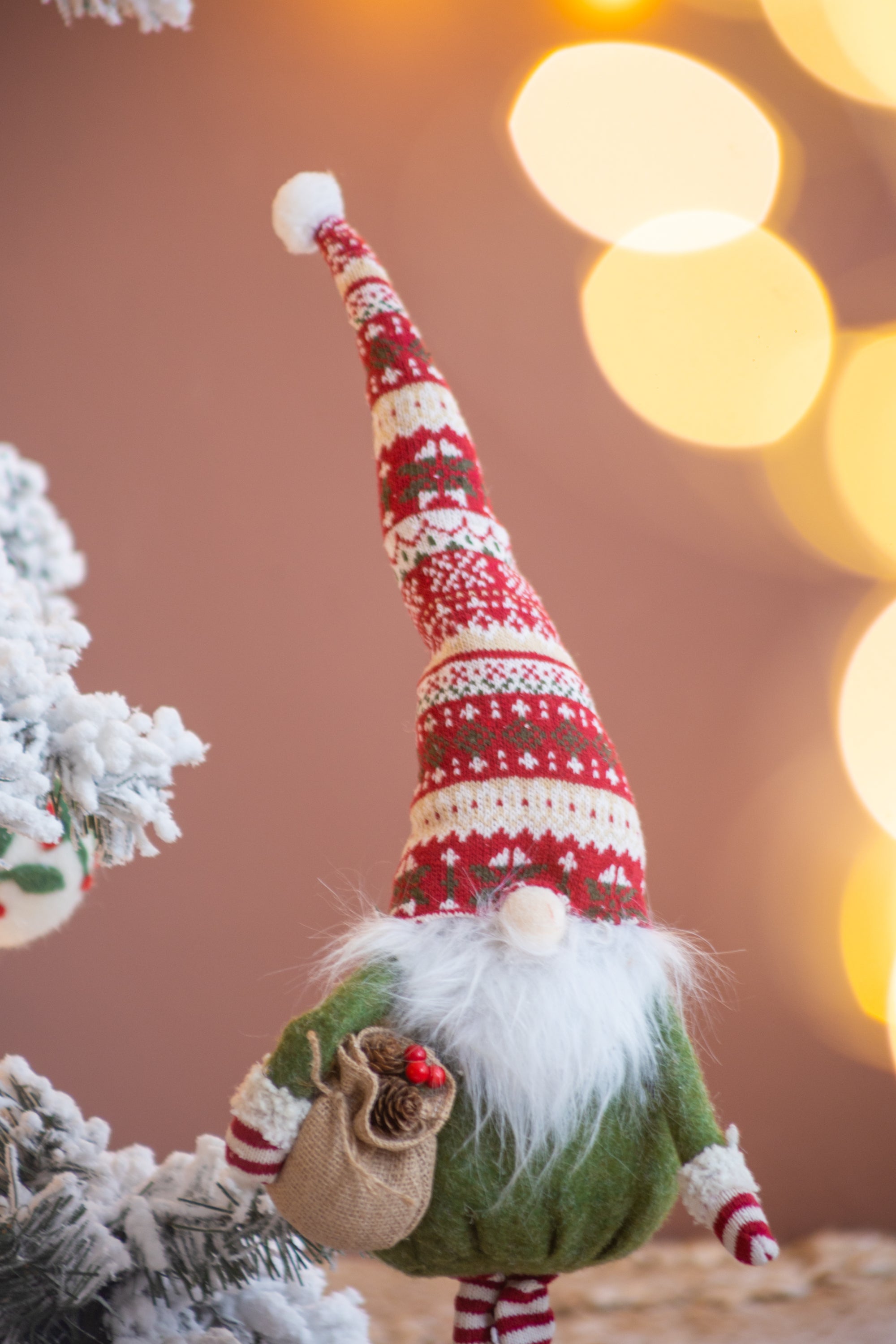 Set of 2 Fabric Standing Holiday Gnomes