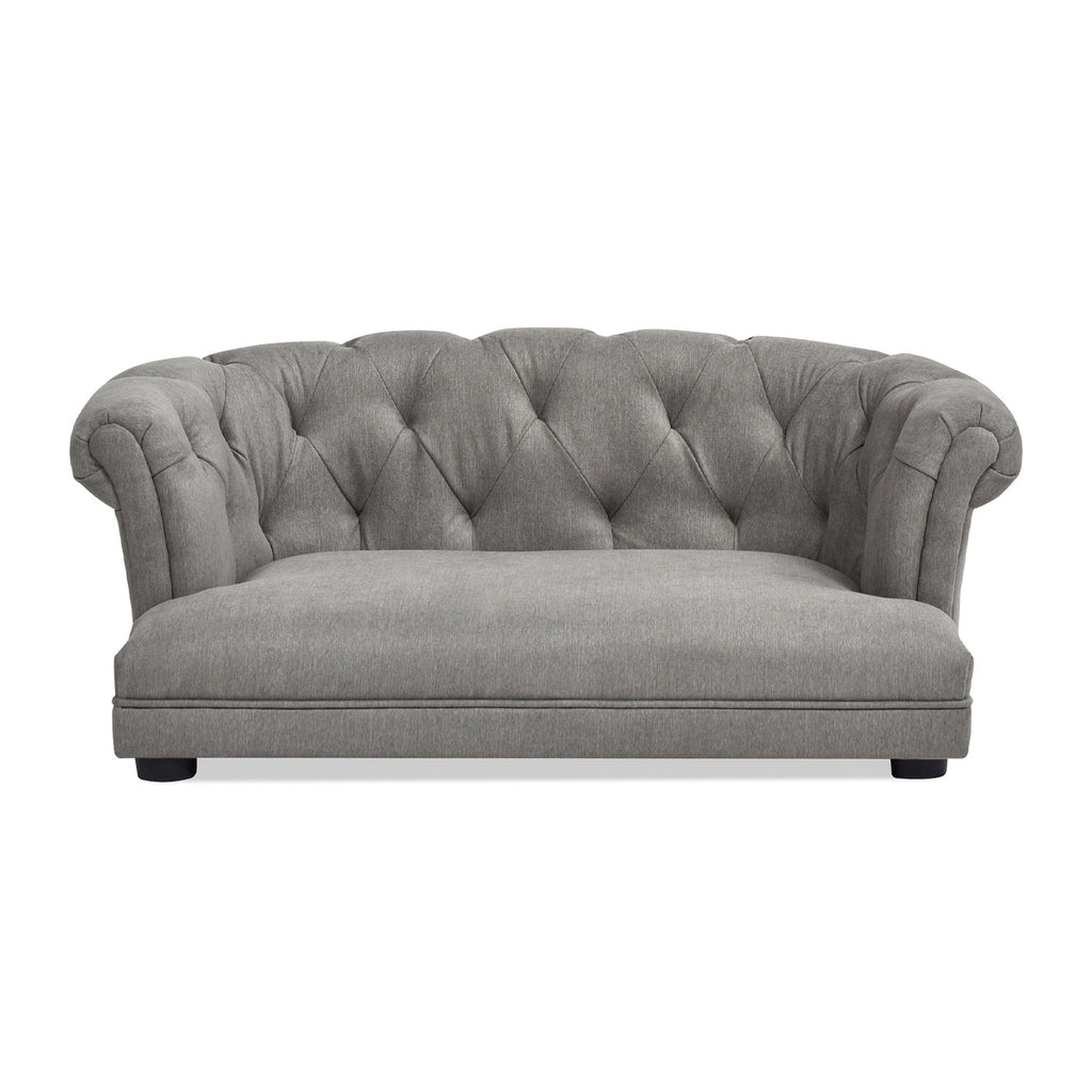 Kiki 36.5' Chesterfield Dog Sofa Bed, Medium, Uptown Gray Stain Resistant High Performance Polyester