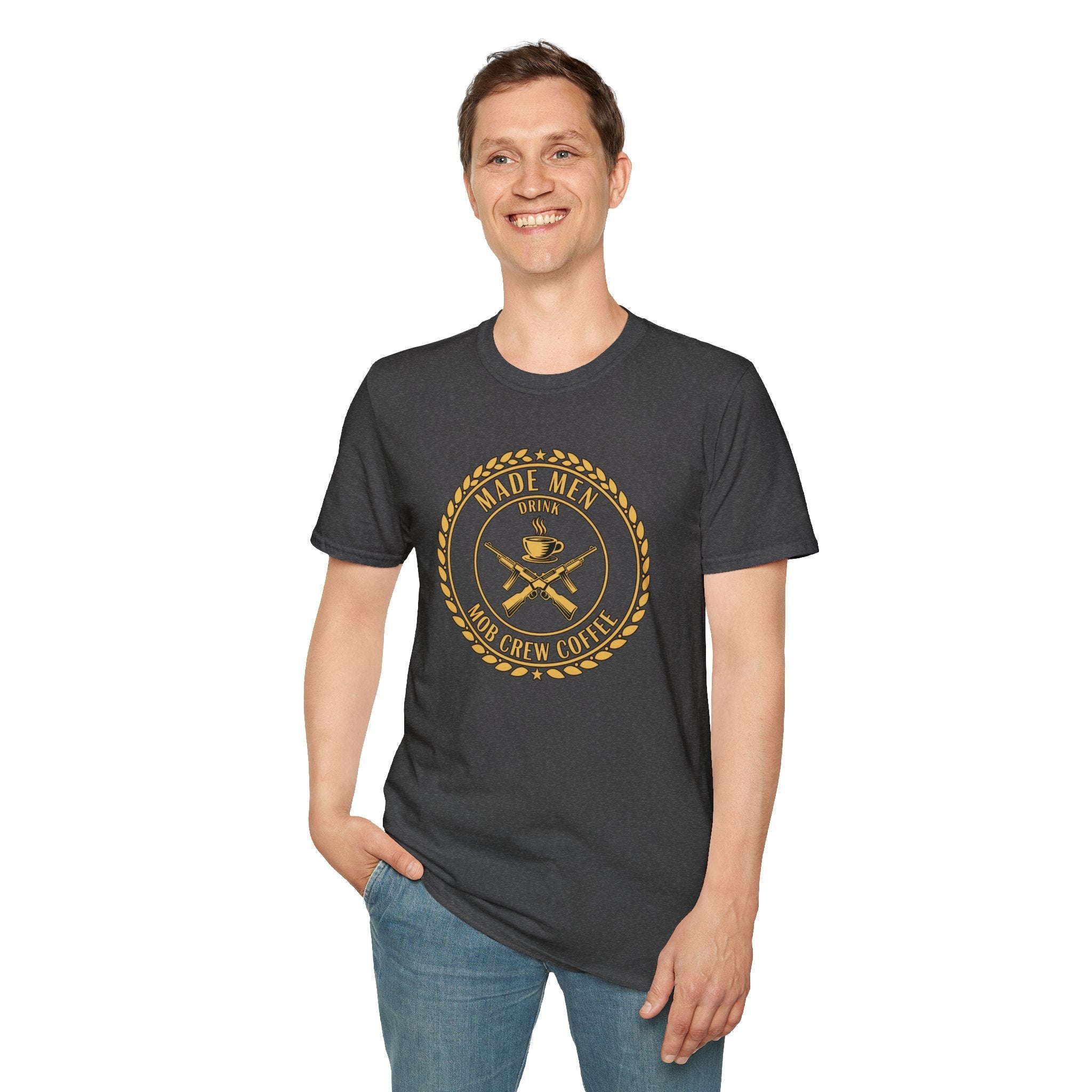 Mob Crew Made Men Drink Mob Crew Coffee T-Shirt - Perfect for Coffee Lovers