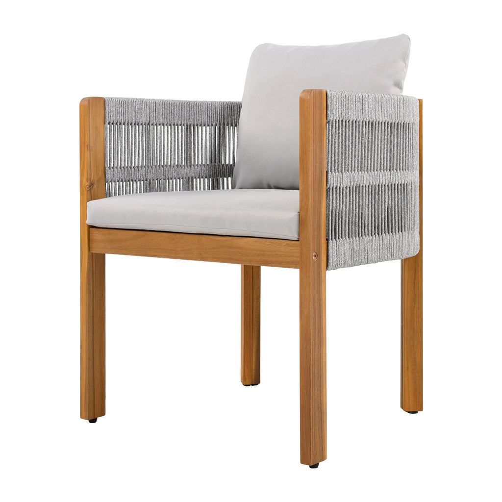 Outdoor Dining Chairs With Rope Handles (Set of 2)