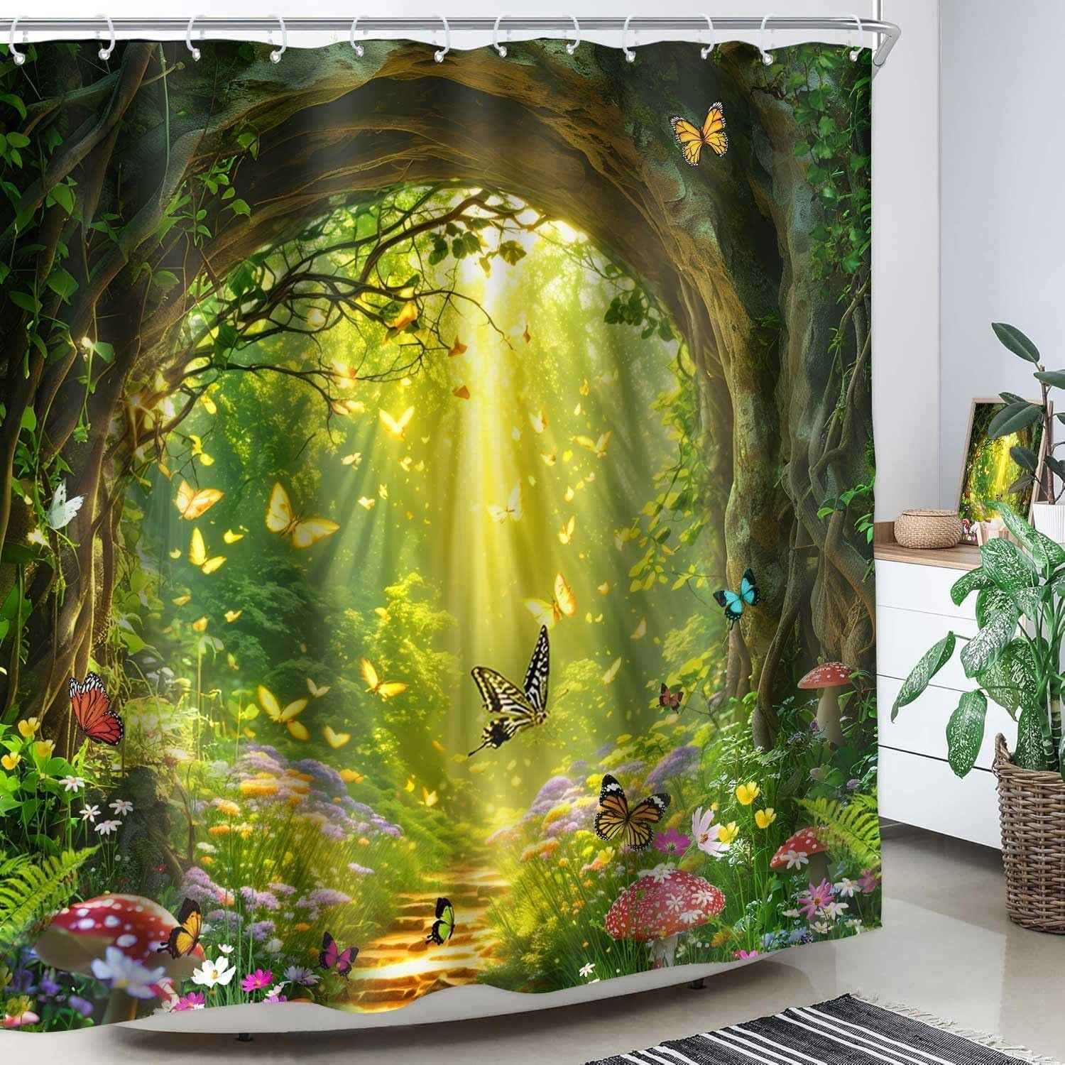 Shower Curtain Digital Printing Bathroom Waterproof Mildew-proof Partition Curtain