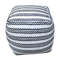 Lani Handcrafted Fabric Pouf - Durable Cotton Square in Natural / Black