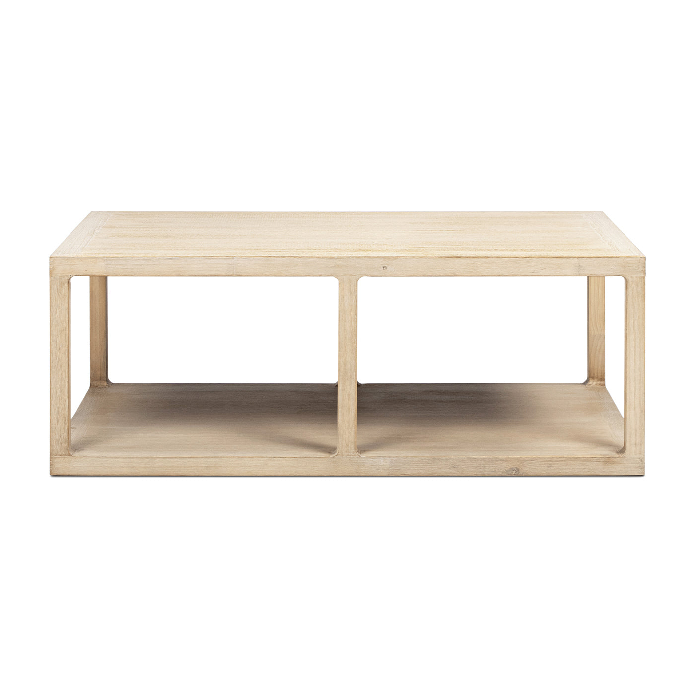 Ellis 48" Reclaimed Wood Open Frame Coffee Table with Lower Shelf