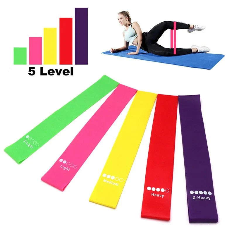 5 Level Yoga strap Crossfit Resistance Bands Portable Fitness Workout Equipment Training Gum Exercise Women Sports Ring Gym